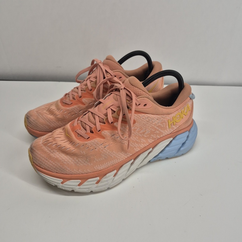 Hoka One One Gaviota 4 Running Shoes Womens Size 9.5B Shell Coral/ Peach Parfait